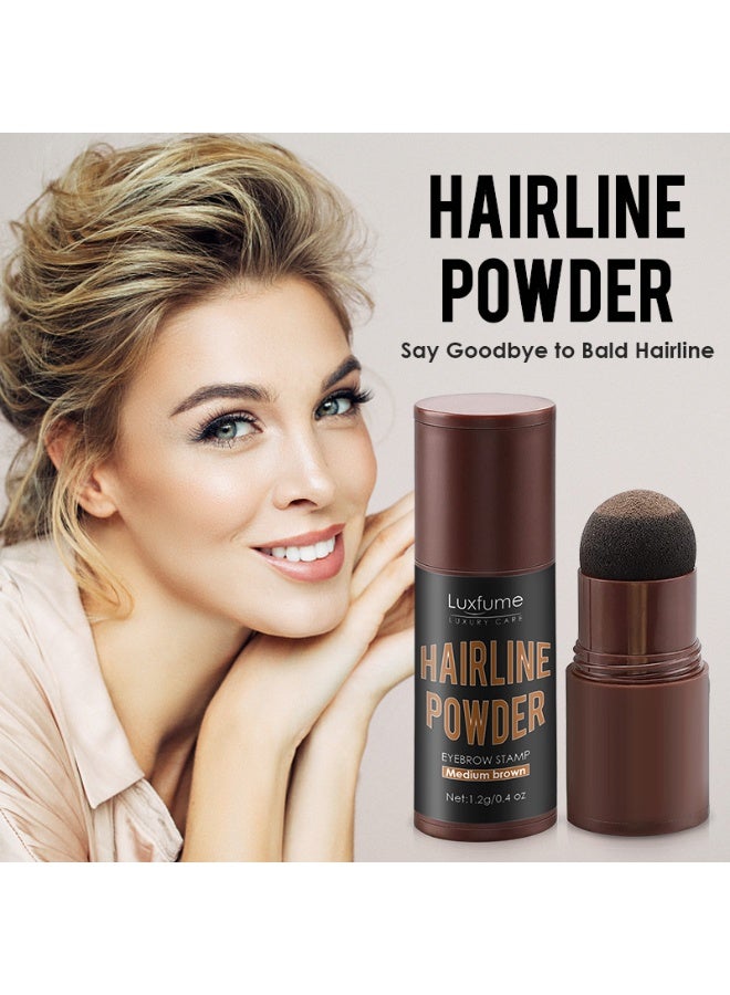 Luxfume Hairline Contouring Powder, Hair Filler, High Forehead Contouring Powder, 2-in-1 Hairline Corrector, Waterproof, Long-Lasting Dark Brown (HL01) - Image 2
