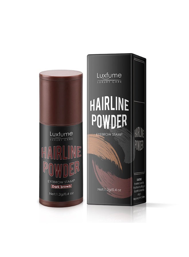 Luxfume Hairline Contouring Powder, Hair Filler, High Forehead Contouring Powder, 2-in-1 Hairline Corrector, Waterproof, Long-Lasting Dark Brown (HL01) - Image 1