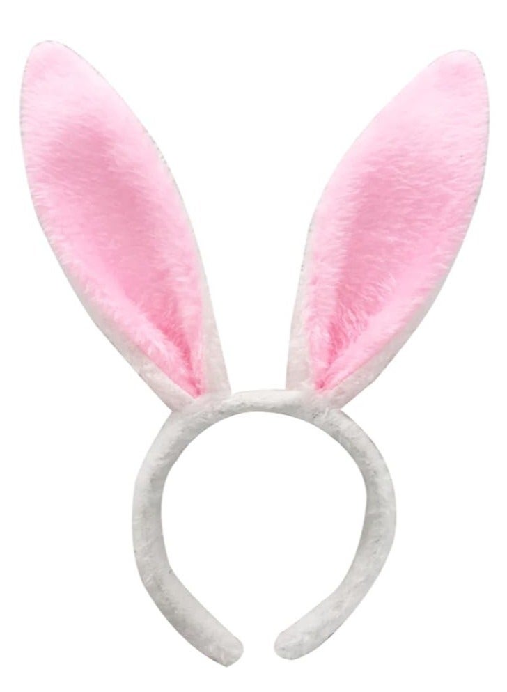 Vitacelli Bunny Ears Pink Headband for Women Girls Daily Wearing, Rabbit Ear Hair Band for Party Cosplay - Image 1