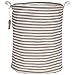 Sea Team Sea Team 19.7" Large Sized Waterproof Coating Ramie Cotton Fabric Folding Laundry Hamper Bucket Cylindric Burlap Canvas - Image 2