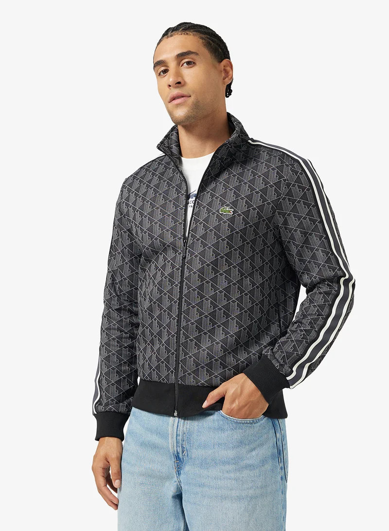 LACOSTE Paris Zip Up Jacquard Track Jacket