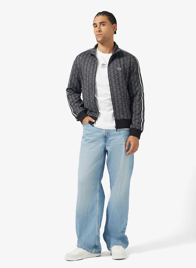 LACOSTE Paris Zip Up Jacquard Track Jacket