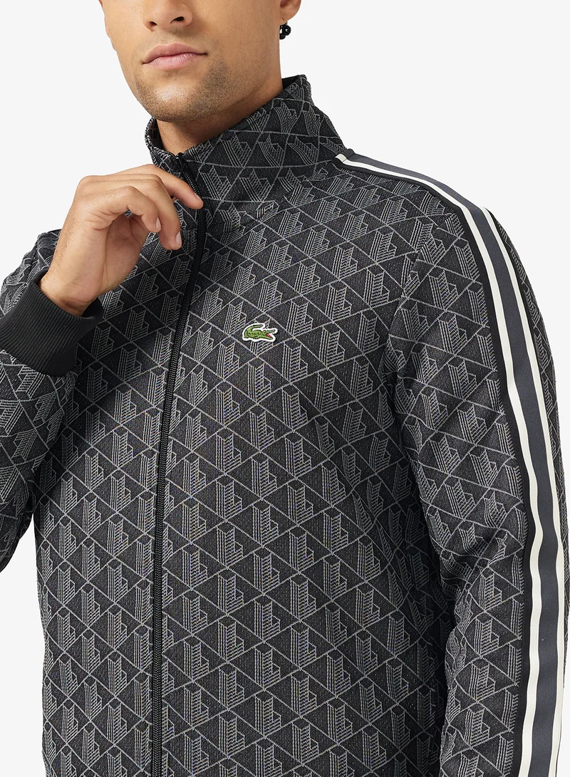 LACOSTE Paris Zip Up Jacquard Track Jacket