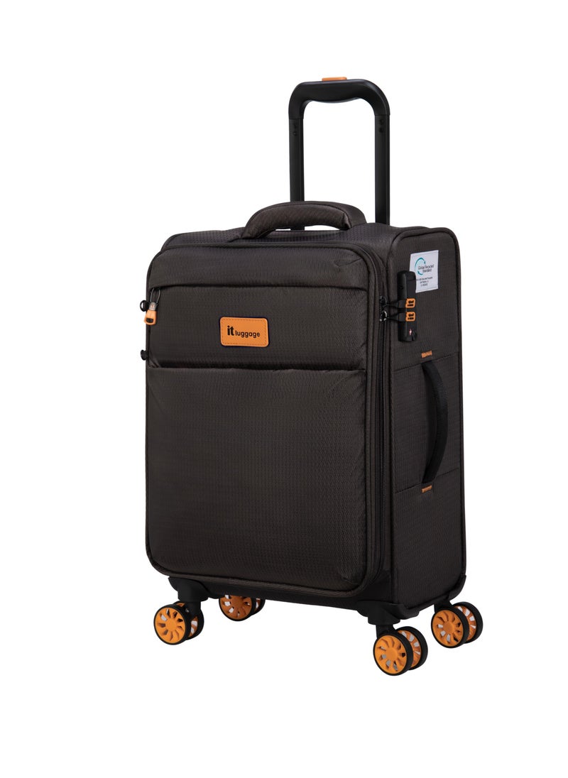 it Luggage it luggage Eco-Icon, Unisex ECO Polyester Material Soft Case Luggage, 8x360 degree Spinner Wheels, Expandable Trolley Bag, Telescopic Handle, TSA lock, 12-2894E08, Cabin suitcase, Color Ash  - Image 1