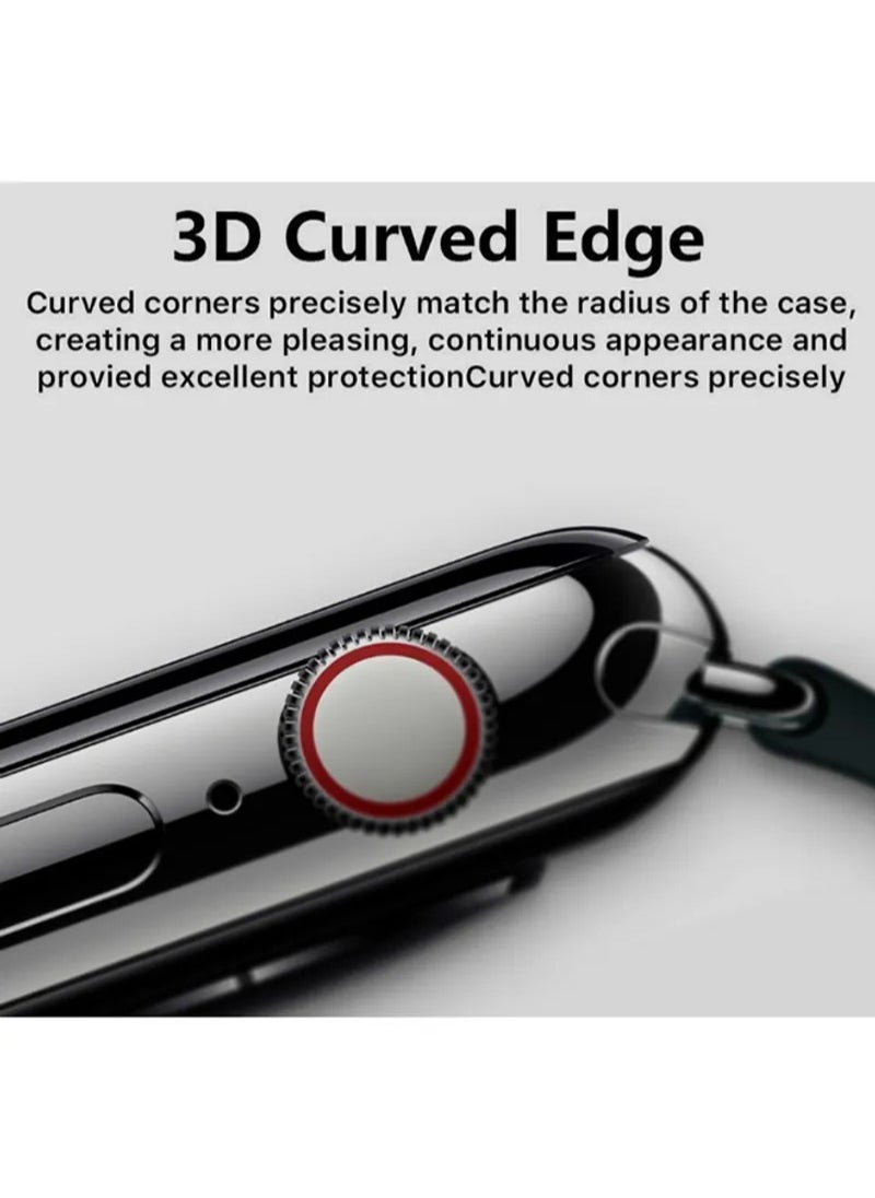 TWEGGON Apple Watch 9/8/7 Screen Protector 45MM , Full Coverage 3D HD Screen Protector for Apple Watch Series 9/8/7 45mm Black/Clear  - Image 4