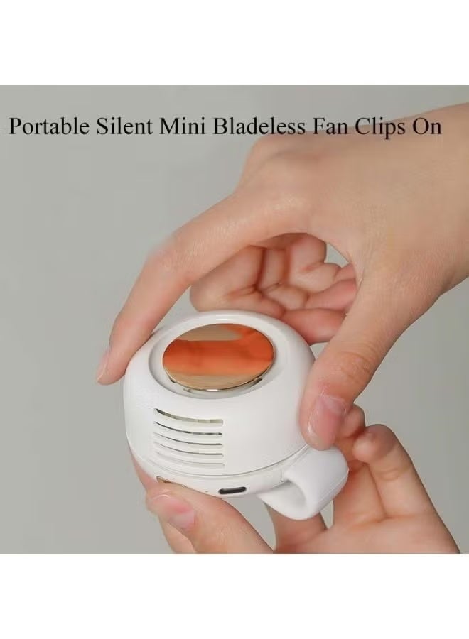 ELTRAZONE Portable Bladeless Mini Clip Fan, USB Rechargeable Quiet Personal Cooling Fan, Compact Clip-On Desk Fan with Strong Airflow, 360° Adjustable Angle, Lightweight Design for Home, Office & Travel - Image 5