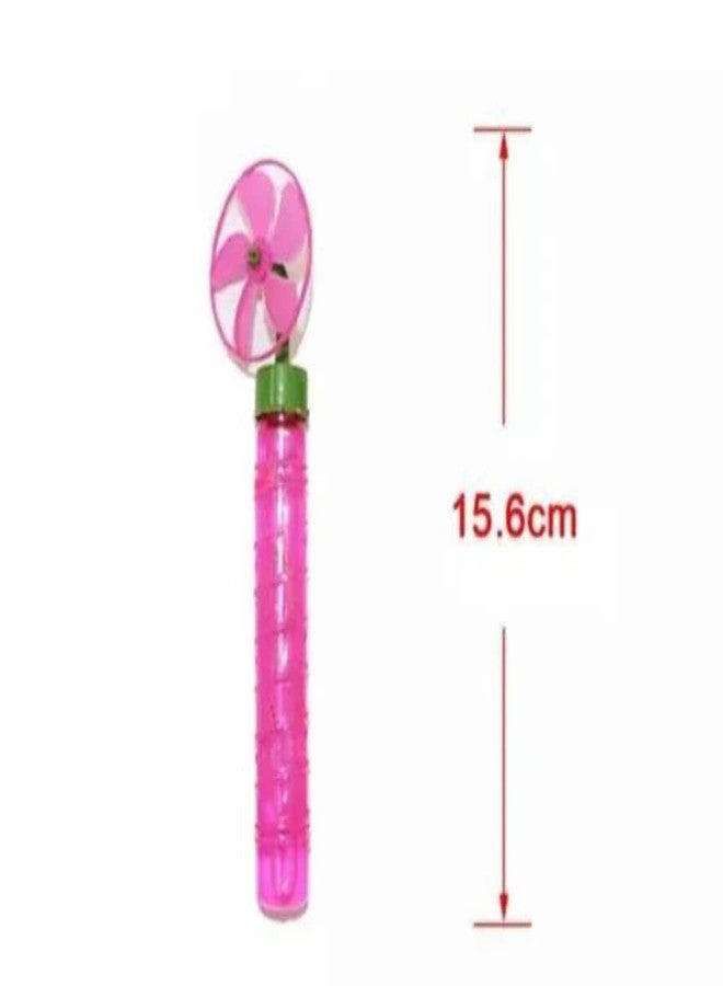 FULLFILLS Small Bubble Stick with Windmill Fan Toy for Kids (Multi Color) (Pack of 10 PCS) - Image 3