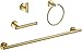 USHOWER Bathroom Hardware Set, Includes 18-Inch Bath Towel Bar, Durable 304 Stainless Steel, Brushed Gold, 4-Piece - Image 2