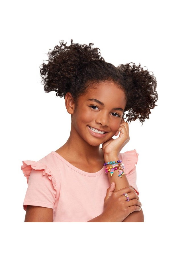 Make It Real Make It Real: Rainbow Dream Jewelry Kit - Create 3 Unique Charm Bracelets & A Ring, 123 Pieces, Includes Play Tray, All-In-One, DIY Colorful Bead Jewelry Kit, Tweens & Girls, Arts & Crafts, Ages 8+  - Image 5