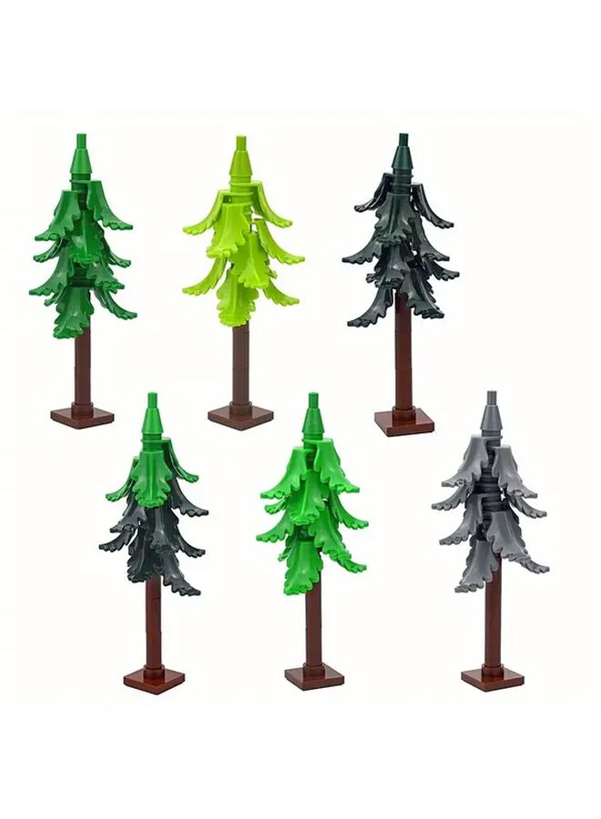 New Tree MOC City Winter Plant Bush Fir Leaf Street House Decoration Building Blocks Accessories Compatible 2682 Grass Green 30Pcs - Image 1