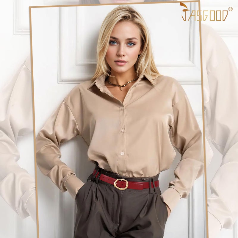 JASGOOD Women Leather Belt for Jeans Pants Ladies Casual Waist Belt Fashion Women Belt with Gold Buckle - Image 4