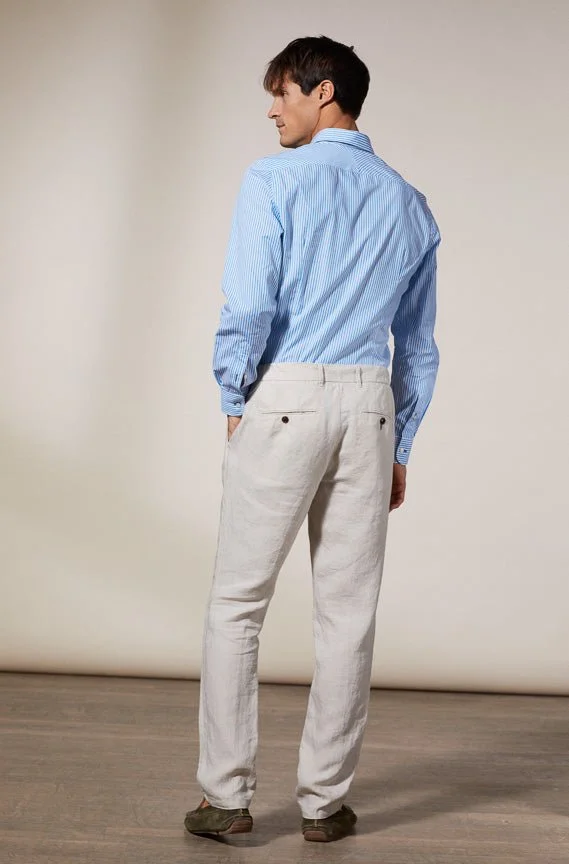 Vicomte A. Ludo Light Beige Linen Chino Trousers