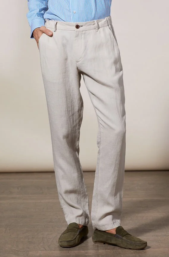 Vicomte A. Ludo Light Beige Linen Chino Trousers