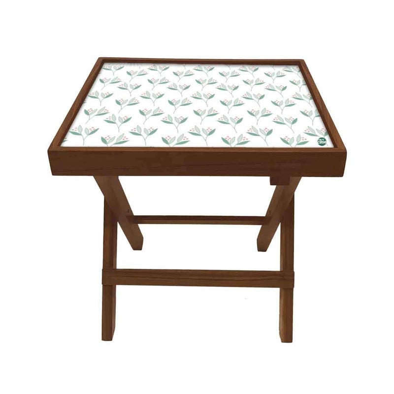 Nutcase Designer Teak Wood Side Table Folding Wooden Bedside Coffee Outdoor Picnic Table Flower Designer - Image 4