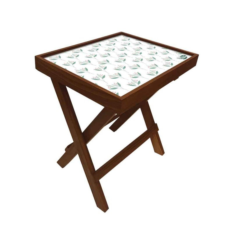 Nutcase Designer Teak Wood Side Table Folding Wooden Bedside Coffee Outdoor Picnic Table Flower Designer - Image 3