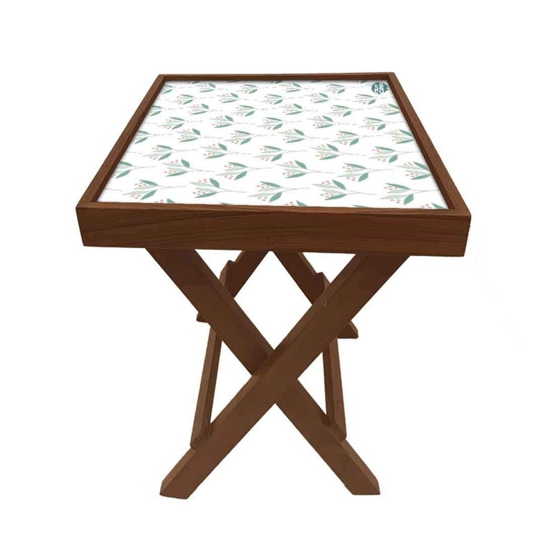 Nutcase Designer Teak Wood Side Table Folding Wooden Bedside Coffee Outdoor Picnic Table Flower Designer - Image 5