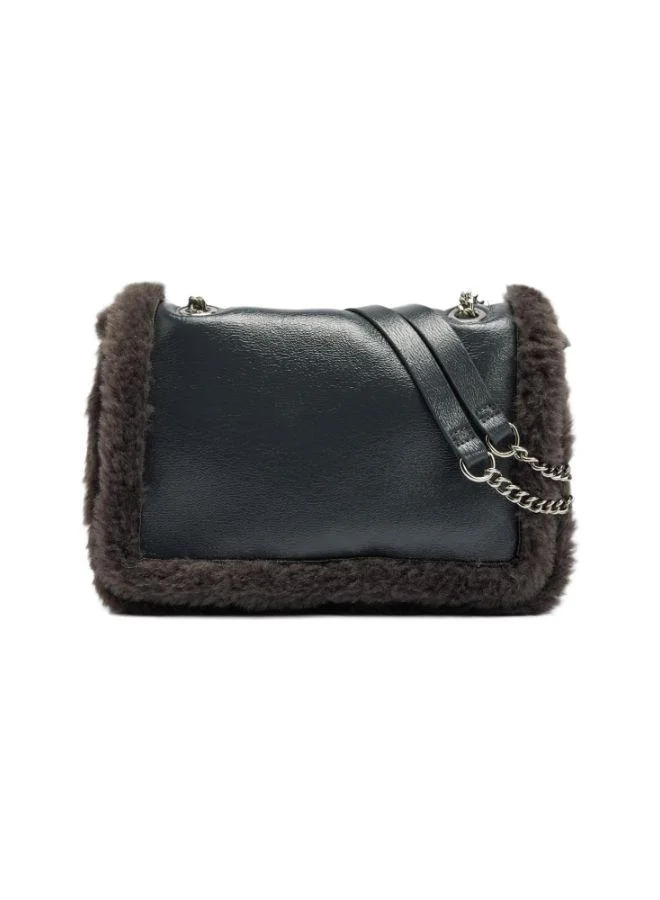 PARFOIS Shoulder Bag With Fur Effect Edges
