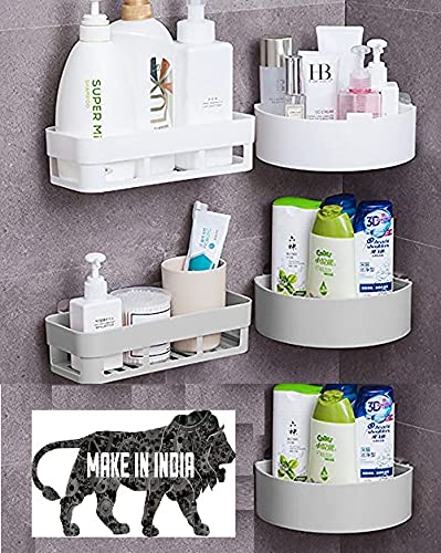 Flipco Shower Shelf Corners Adhesive Bathroom Shower Shelves（Without Drilling Storage Rack for Toilet, Shampoo, Dorm and Kitchen (Bathroom SHELVE 2 PCS +Bathroom Triangle SHELV 2 PCS) - Image 3