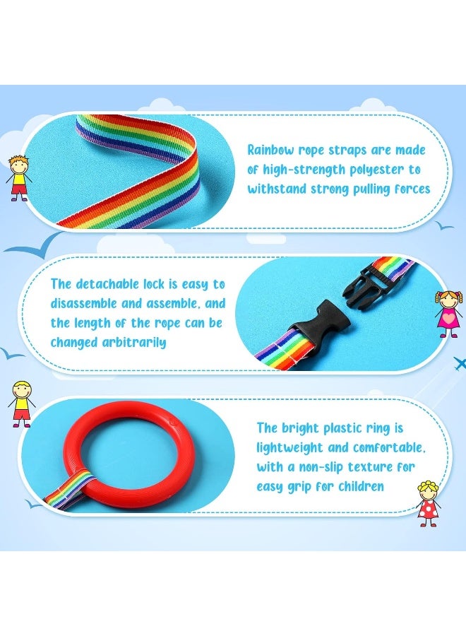 Reginary 16 Pcs Toddlers Walking Ropes Preschool Walking Rope for Kids Colorful Line Safety Loops Detachable Transition Rope for Children's School Kindergarten Outdoor Supplies Wrist Leashes - Image 3