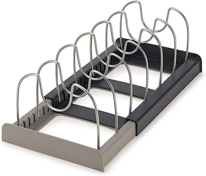 DIYASHI Pot Pan and Lid Organizer Stainless Steel Pot Cover Rack Sitting Countertop Kitchen Rack Cutting Board Rack Adjustable Bakeware Organizer Holder for Pots Cake Molds Cutting Boards - Image 1