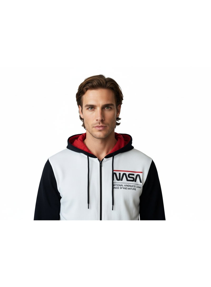 NASA HOODY MENS NASA PRINT WITH ZIPPER  L/S HT - Image 1