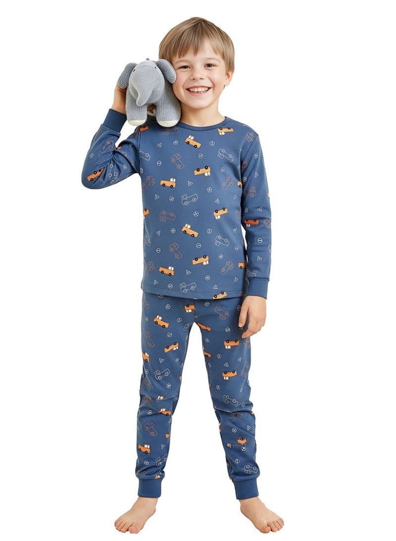 WiNi BEE Boys' 2-Piece Pajama Set, Long Sleeve Sleepwear - Pure Cotton & Breathable Nightwear - Image 2