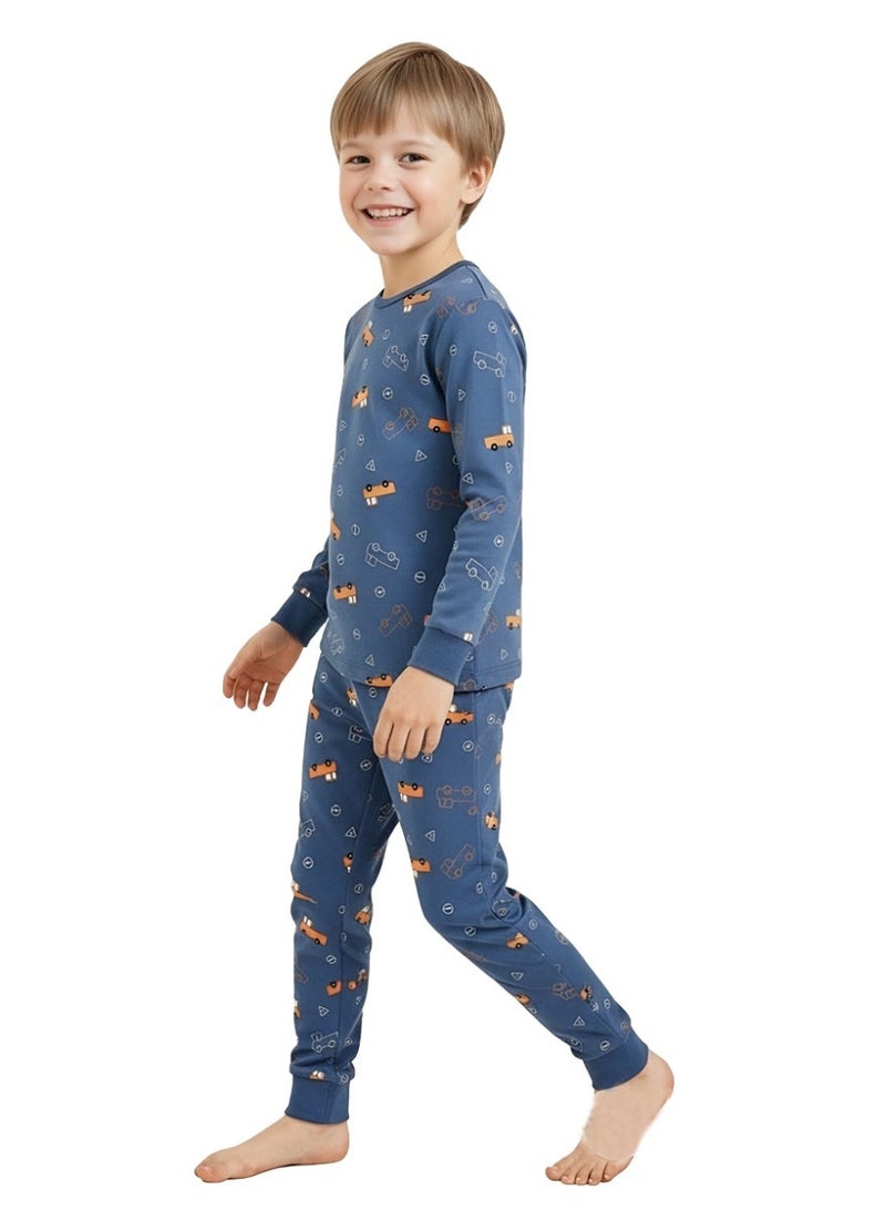 WiNi BEE Boys' 2-Piece Pajama Set, Long Sleeve Sleepwear - Pure Cotton & Breathable Nightwear - Image 3