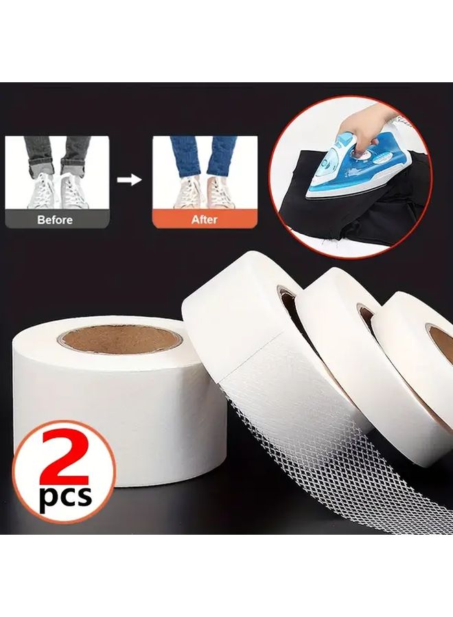Self Adhesive Iron On Hem Tape 2 Rolls 0.79 Inch No Sew Pants Shortener - Image 1