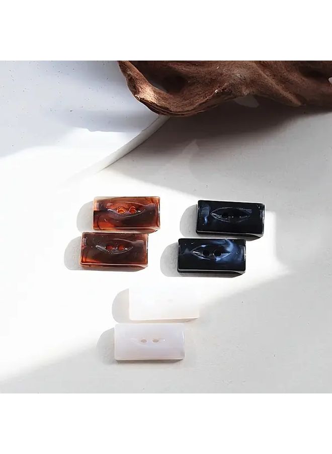 Coffee Color 5 قطع أزرار مستطيلة متدرجة للكنزات والمعاطف والسترات والسترات الصوفية - Image 1
