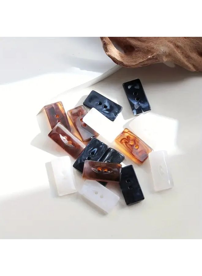 Coffee Color 5 قطع أزرار مستطيلة متدرجة للكنزات والمعاطف والسترات والسترات الصوفية - Image 4