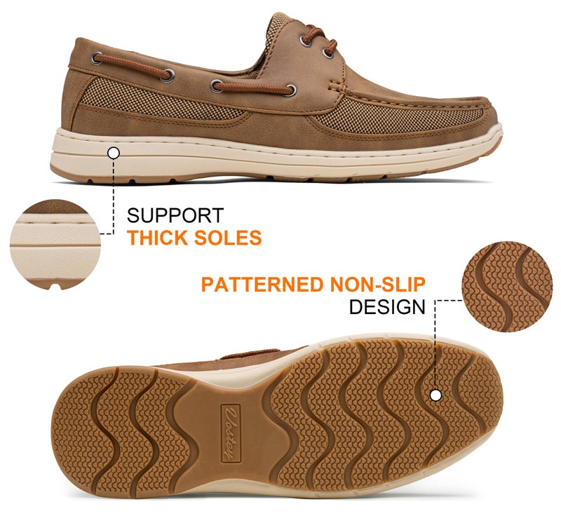 Vostey Men's Boat Shoes Slip On Stylish Casual Loafers Shoes(BMY3003 tan 10.5) - Image 5