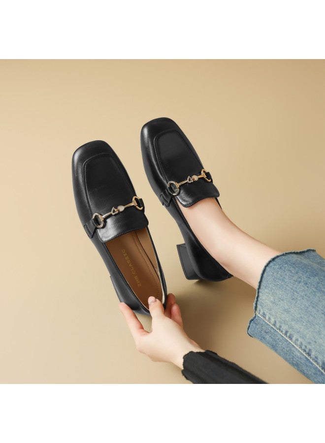 ZHR Versatile Style】lightweight Slip-on Women's Leather Flats For Commute, Low Heel Loafers For Mothers - Image 4