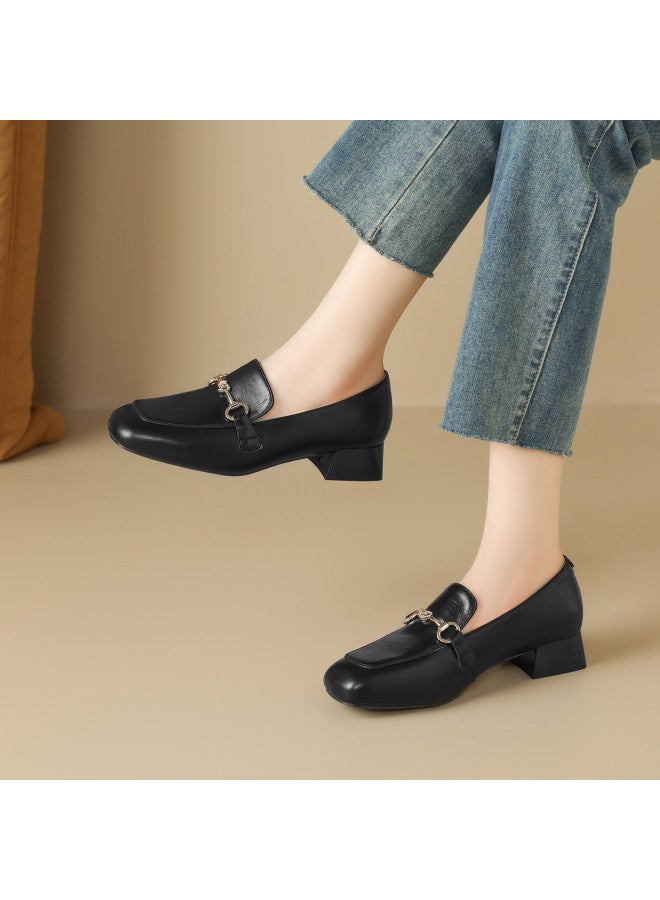 ZHR Versatile Style】lightweight Slip-on Women's Leather Flats For Commute, Low Heel Loafers For Mothers - Image 2