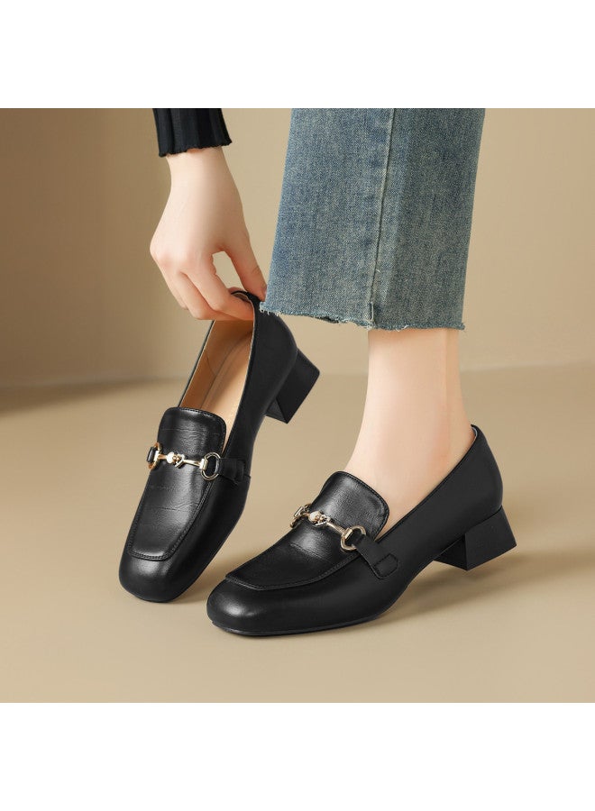 ZHR Versatile Style】lightweight Slip-on Women's Leather Flats For Commute, Low Heel Loafers For Mothers - Image 3