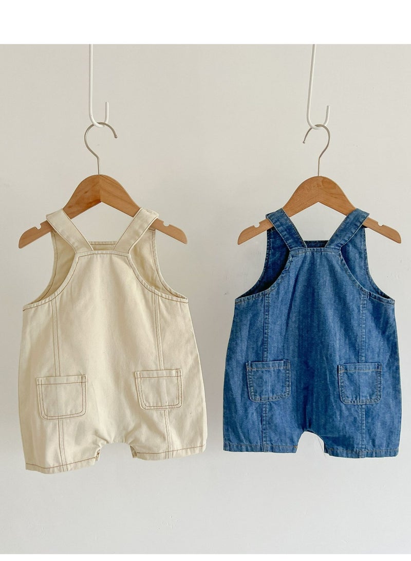Baby Straps, Baby Clothing, Denim Jumpsuit, Climbing Suit, Bag, Fart Jacket, Including Hat - Image 3