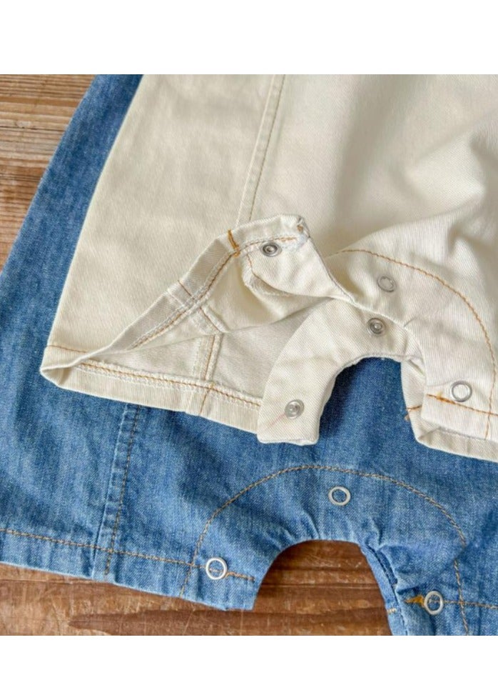 Baby Straps, Baby Clothing, Denim Jumpsuit, Climbing Suit, Bag, Fart Jacket, Including Hat - Image 4