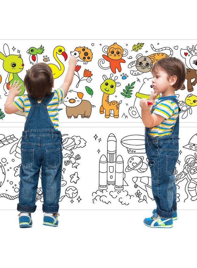 KolorFish KolorFish Coloring Re-Stick Drawing Paper Roll for Kids, 118X12 Inch Large Coloring Poster for Toddlers, Art Paper Crafts Gift for Class Home Birthday Party (Cute Animal, 3 Meters) - Image 2