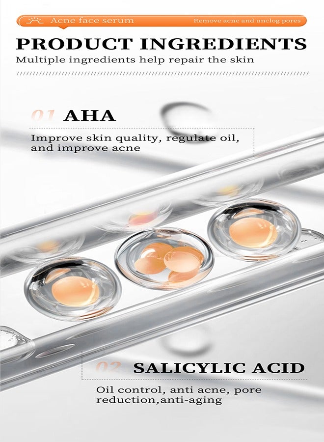 MOOYAM Acne Face Serum-Salicylic Acid Acne Repair Serum,Salicylic Acid Oil Control Acne Treatment Essence, Anti-Acne Exfoliating Gentle Salicylic Acid Serum, Promote the Renewal of Epidermal Cells, Delicate Skin 30ML  - Image 4
