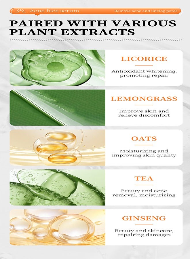 MOOYAM Acne Face Serum-Salicylic Acid Acne Repair Serum,Salicylic Acid Oil Control Acne Treatment Essence, Anti-Acne Exfoliating Gentle Salicylic Acid Serum, Promote the Renewal of Epidermal Cells, Delicate Skin 30ML  - Image 5