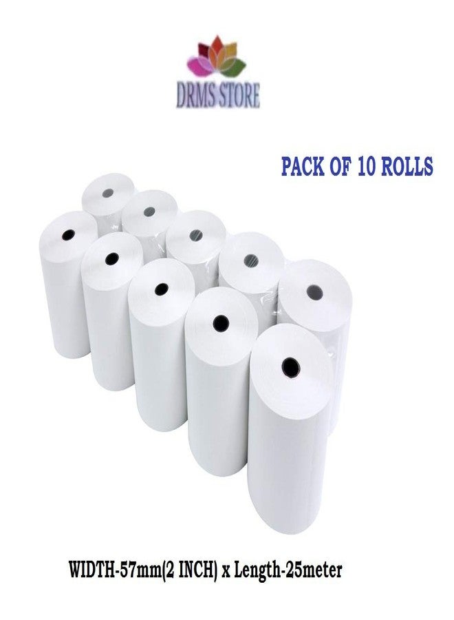 DRMS store Billing/Cash Register/POS Thermal Paper Roll -2inch- 57mm X 25 Meter Pack of 10 Rolls - Image 2