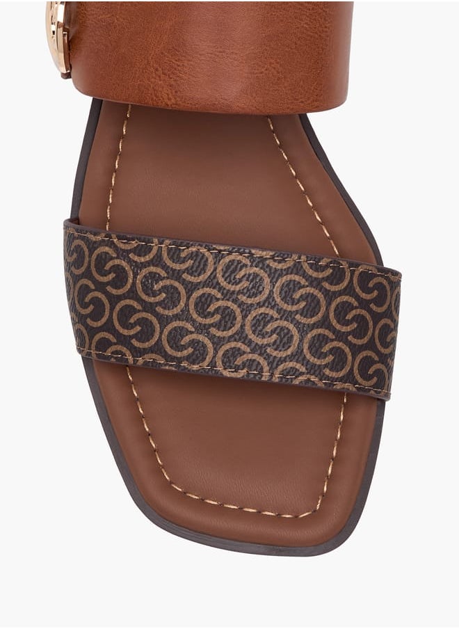 Celeste Women Monogram Print Slip-On Sandals  - Image 4