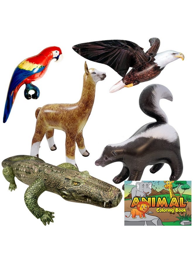 جيت كرييشنز 5 قطع قابلة للنفخ على شكل ببغاء، ألابيكا، تمساح، نسر، ظربان، حيوانات، ديكورات، غابة، لعبة من أجل متعة لا نهاية لها، بالونات ديكور للأطفال والكبار، أعياد الميلاد، الهالوين، الطقس البارد - Image 1