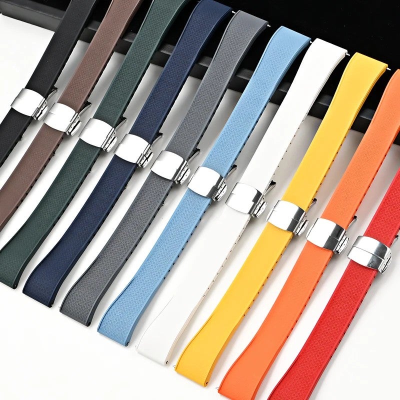 Bluejw Cut to Size CTS Tropical FKM Rubber Watch Bands for Rolex Quick Release Replacement Divers Watch Straps for Men - Image 3