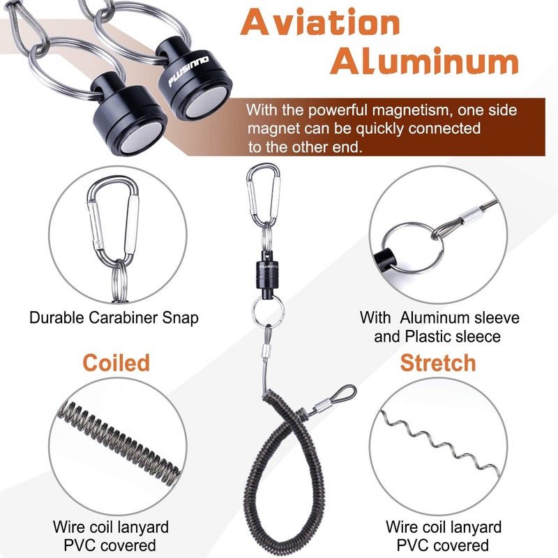 PLUSINNO Fly Fishing Net, Wooden Frame Fishing Landing Net with Magnetic Release, Soft Rubber Mesh Net for Trout Bass Catch and Release, Magnetic Fly Fishing Gear - Image 4