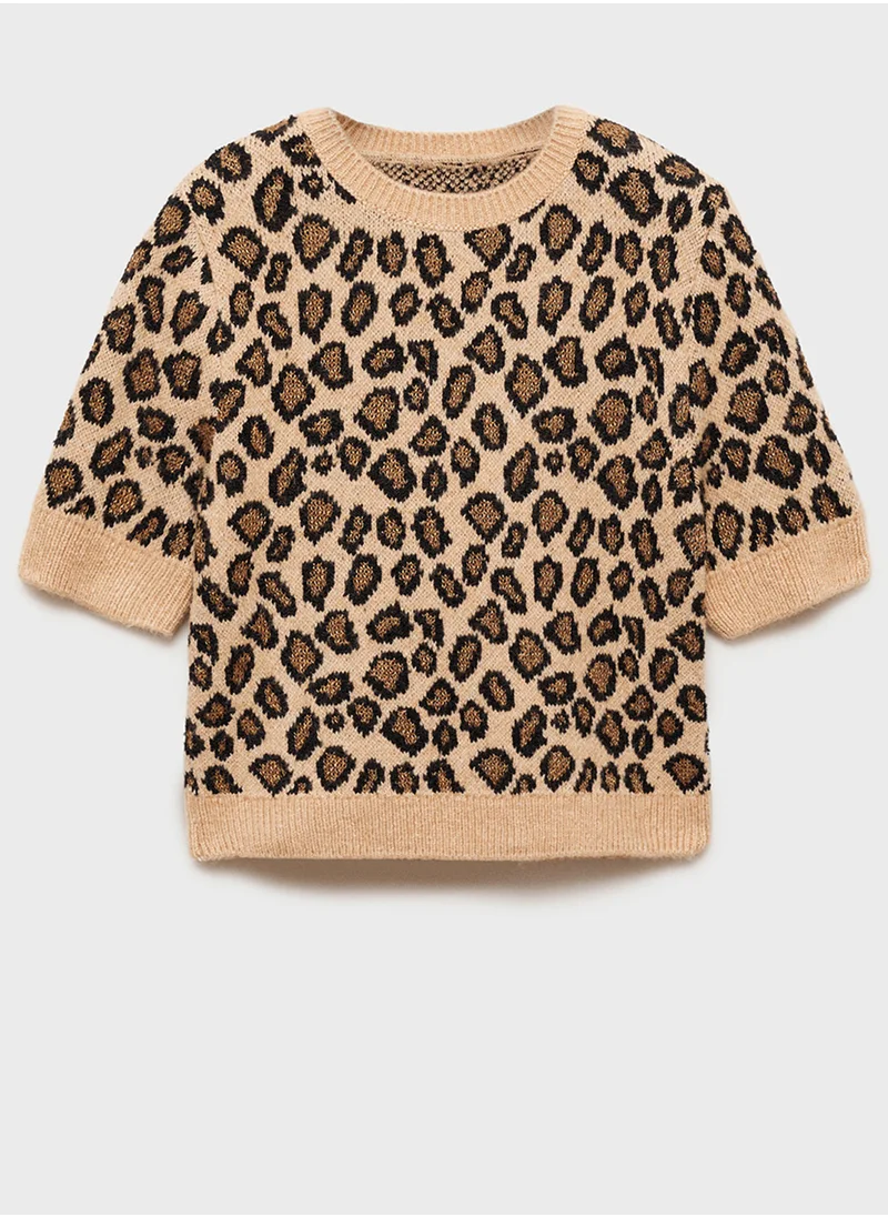 MANGO Synn Printed Crew Neck Sweater