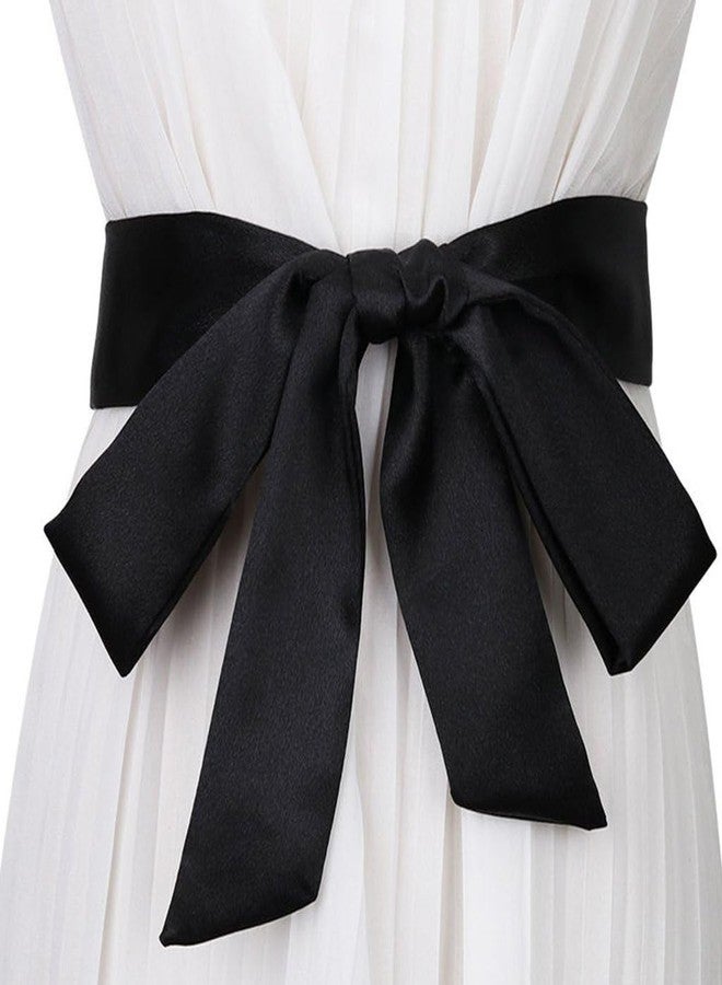 WsjiaboFux Black Satin Ribbon Long Sash Belt for Wedding Dress, Bridal Waist, Robe Replacement, Special Occasion Accessories for Women and Girls - Image 4