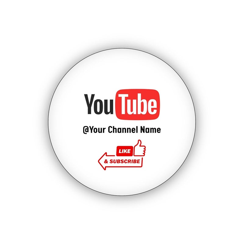 Custom YouTube Channel Badge, Personalized Text and Font & Colour - Image 1