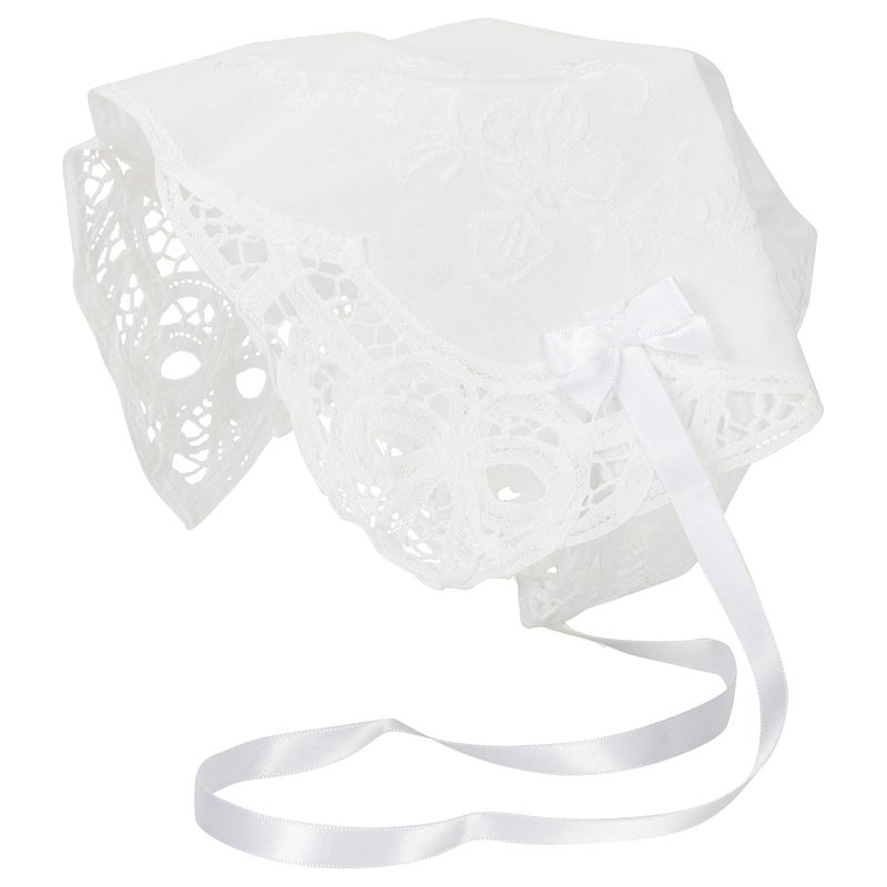 Simply Charming Battenburg Baby Linen Keepsake Bonnet  Made in USA - Image 1