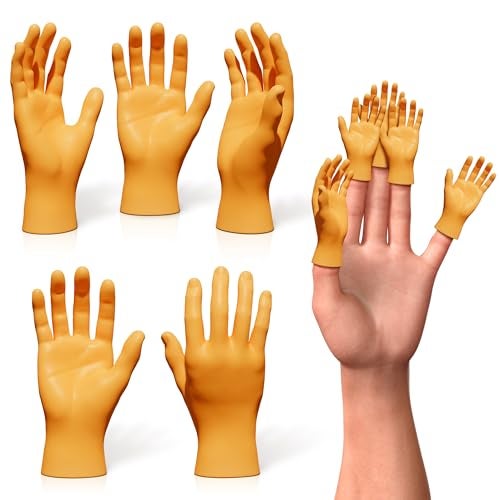 DIMROM 10Pcs Tiny Hands for Fingers Hands Puppets Five Lefts Rights Little Hands Prank Realistic Mini Hands for Gag Performance Rubber Small Hands for Funny Party Favors Miniature Hands Tiny Things - Image 1