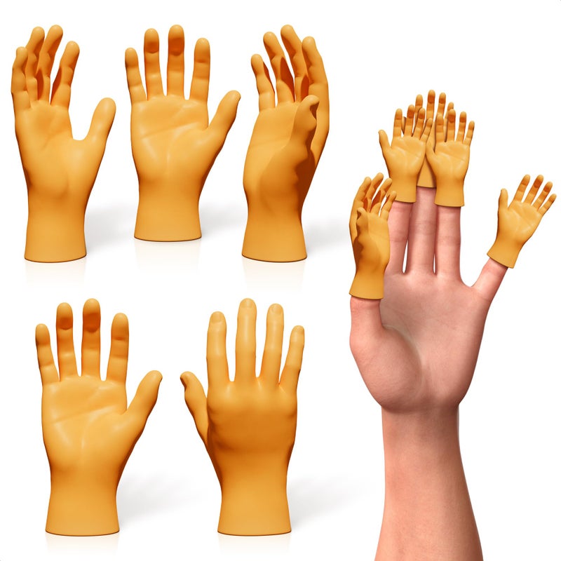 DIMROM 10Pcs Tiny Hands for Fingers Hands Puppets Five Lefts Rights Little Hands Prank Realistic Mini Hands for Gag Performance Rubber Small Hands for Funny Party Favors Miniature Hands Tiny Things - Image 3